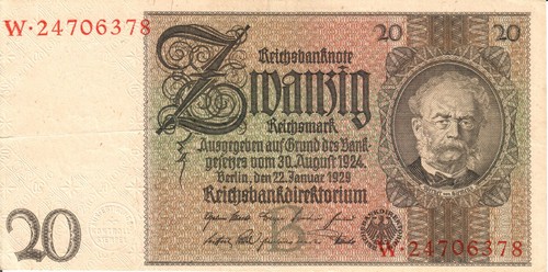 Banknote reichsmark serie - reichsmark, (serie