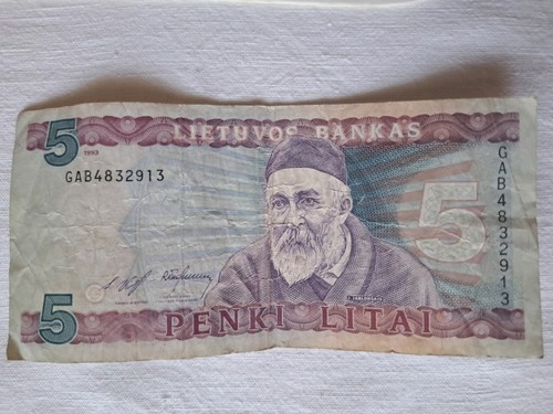 Litai litauen 1993 banknote - 5,